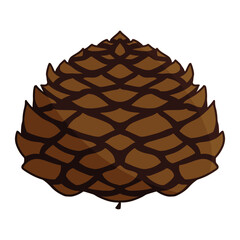 pinecone in autumn color illustration