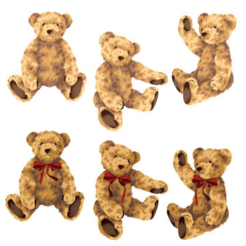Naklejki Cute bear vector illustration collection,