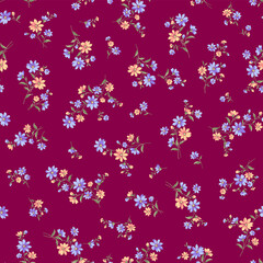 Seamless and beautiful flower illustration pattern,