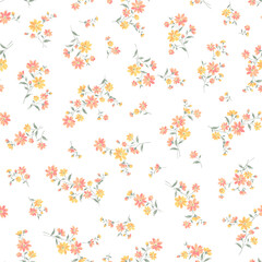 Seamless and beautiful flower illustration pattern,
