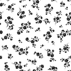 Seamless and beautiful flower illustration pattern,