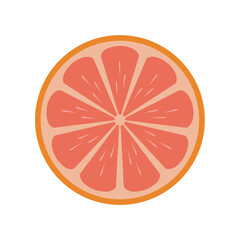 Grapefruit in half illustration icon vector, fruit illustration