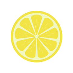 Lemon in half illustration icon vector, fruit illustration