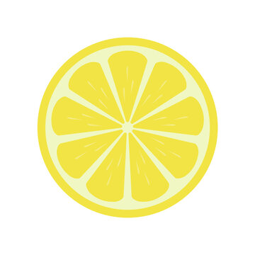 Lemon in half illustration icon vector, fruit illustration