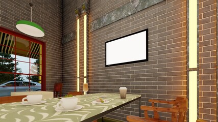 tv at brick wall