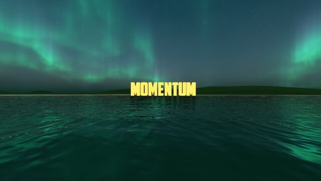 momentum neon light at night