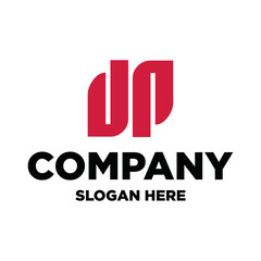 Abstract initial letters DP logo design vector