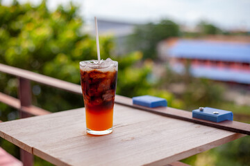 Homemade coffee, black orange coffee