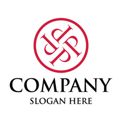 Circular letter P logo design 