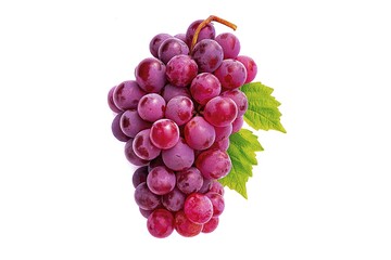 isolated bunch of red grapes on a white background