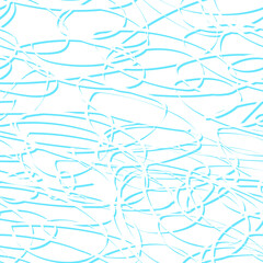 Abstract doodling background texture. Brush lined backdrop. Blue and white design