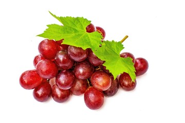 red grapes isolated on white