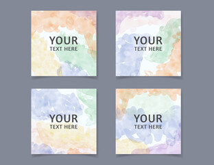 Watercolor abstract texture background set bundle