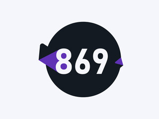 Number 869 logo icon design vector image