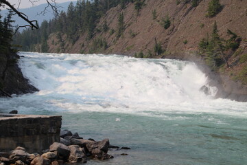 Summer Flow On The Falls, Banff National Park, Alberta