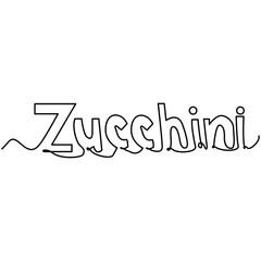 one line continuous drawing zucchini letter word