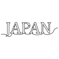 one line continuous drawing japan country