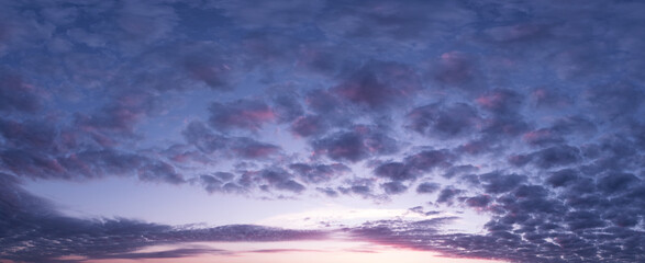 Fototapeta na wymiar Dawn sky, sunbeams and dreams, morning panorama.