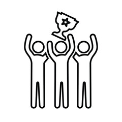 Winner, champion, achievement line icon. Outline vector graphics.