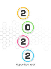 Happy new year 2022 Text Design vector.