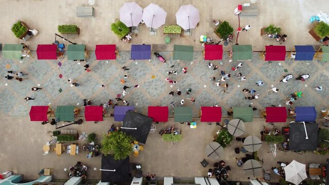 Colorful weekend market on the street