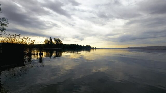 Panorama at dawn on the Lake in Angera