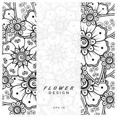 mehndi flower decorative ornament in ethnic oriental style. doodle ornament. outline hand draw.