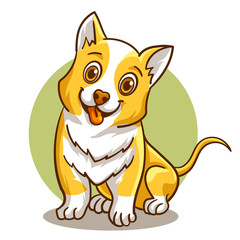cute dog adorable mascot illustration template