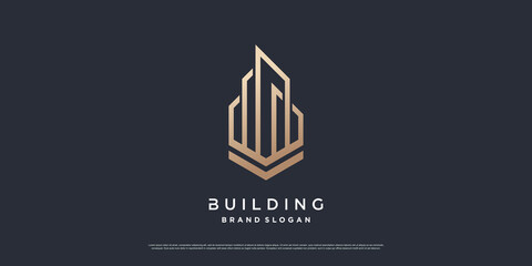 Fototapeta premium Building logo template with modern unique concept Premium Vector part 4