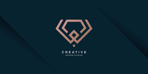 Diamond logo template with creative line concept Premium Vector part 2