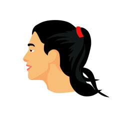 woman face side view clipart vector design on white background