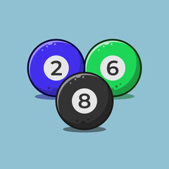 Billiard ball vector cartoon illustration