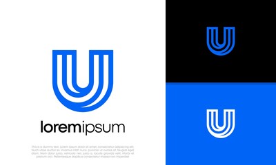 Abstract Initial logo vector. Initials U logo design. Innovative high tech logo template