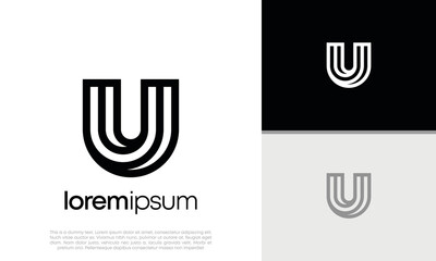 Abstract Initial logo vector. Initials U logo design. Innovative high tech logo template © harika013