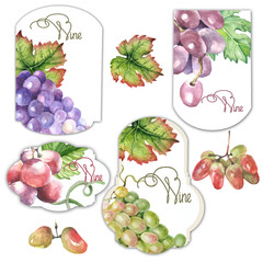 set of wine label