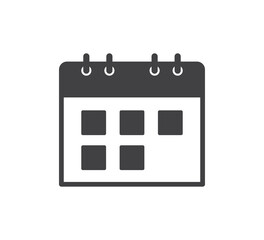 Calendar icon. Schedule icon isolated on white background. Flat design. Vector illustration.
