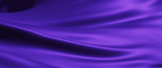 3d render of purple cloth. iridescent holographic foil. abstract art fashion background.