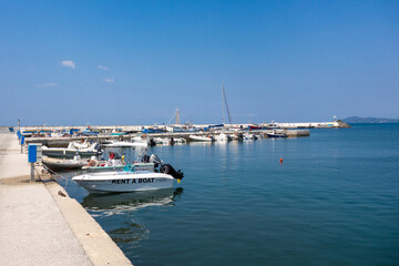 Greece, Nea Skioni, View of the marina.