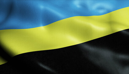 3D Waving Belarus City Flag of Kletsk Closeup View