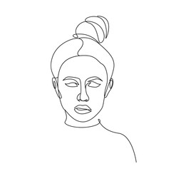 woman head oneline art style