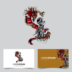 rider dragon mascot logo