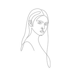woman head oneline art style