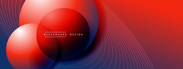 Gradient circles with shadows. Vector techno abstract background. Modern overlapping forms wallpaper background, design template