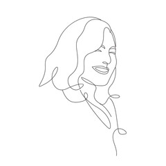 woman head oneline art style