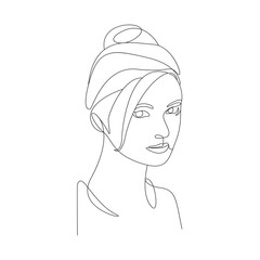 woman head oneline art style