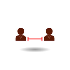 Keep distance icon with shadow