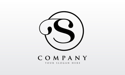 Initial S letter Black Color with White Background Logo Design vector Template. Creative Letter S Logo Design