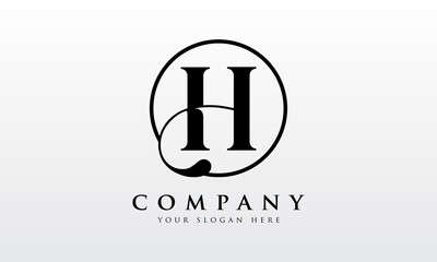 Initial H letter Black Color with White Background Logo Design vector Template. Creative Letter H Logo Design