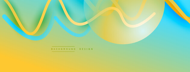 Abstract gradient background with wave line with shadow effect. Geometric composition. 3D shadow effects and fluid gradients