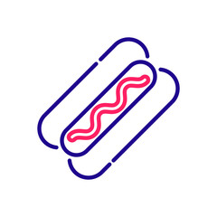 Hot dog vector 2 colours icon style illustration. EPS 10 file